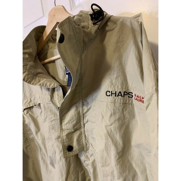Vtg 90’s Chaps Ralph Lauren Mens Sz L 1/2 Zip Pullover Coat Sailing Jacket Tan - Picture 8 of 10